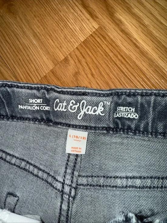 Cat & Jack Girls Gray Cutoff Adjustable Waist Shorts NWT Size Large 10/12…241 - Picture 7 of 8